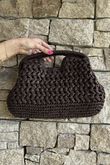 Tarida Raffia Clutch Crossbody Bag Chocolate